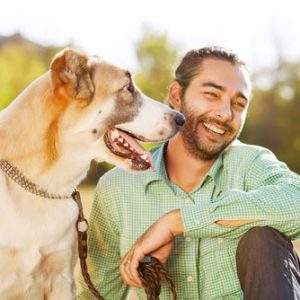 david with dog tinder photo